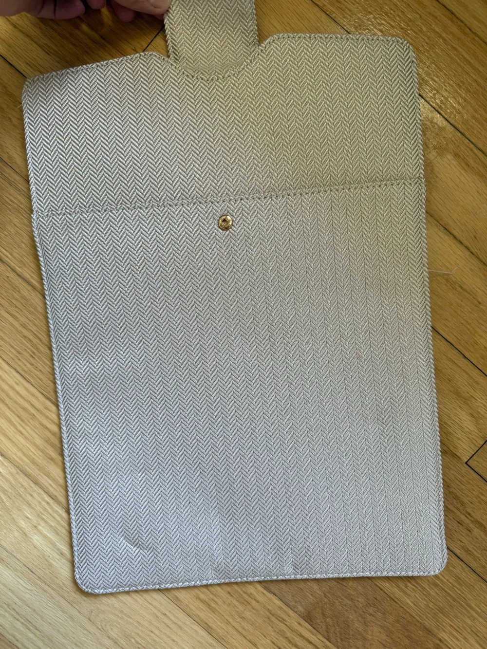 Lindsay Albanese Neutral Herringbone Laptop Case